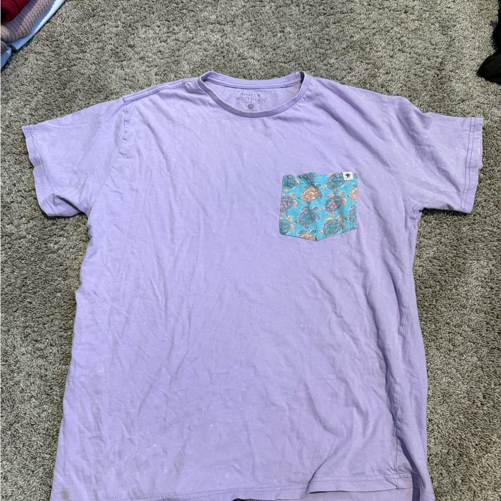 Simply Southern Lavender T-Shirt with Patterned Pocket
